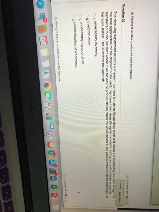 Moving to another question will save this