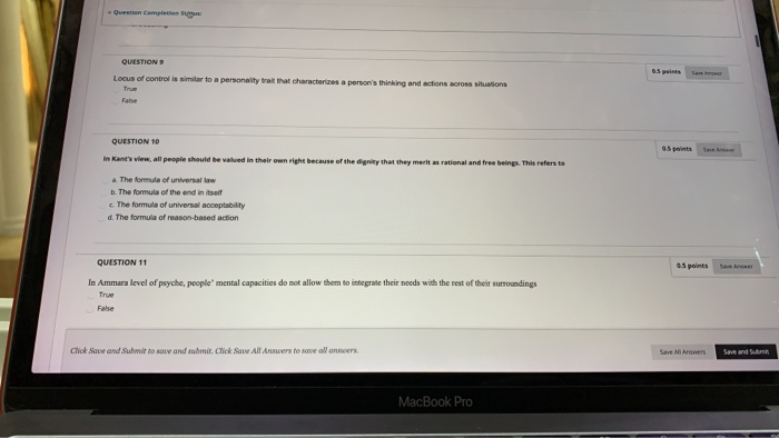 Question Completion QUESTION 7 There are three