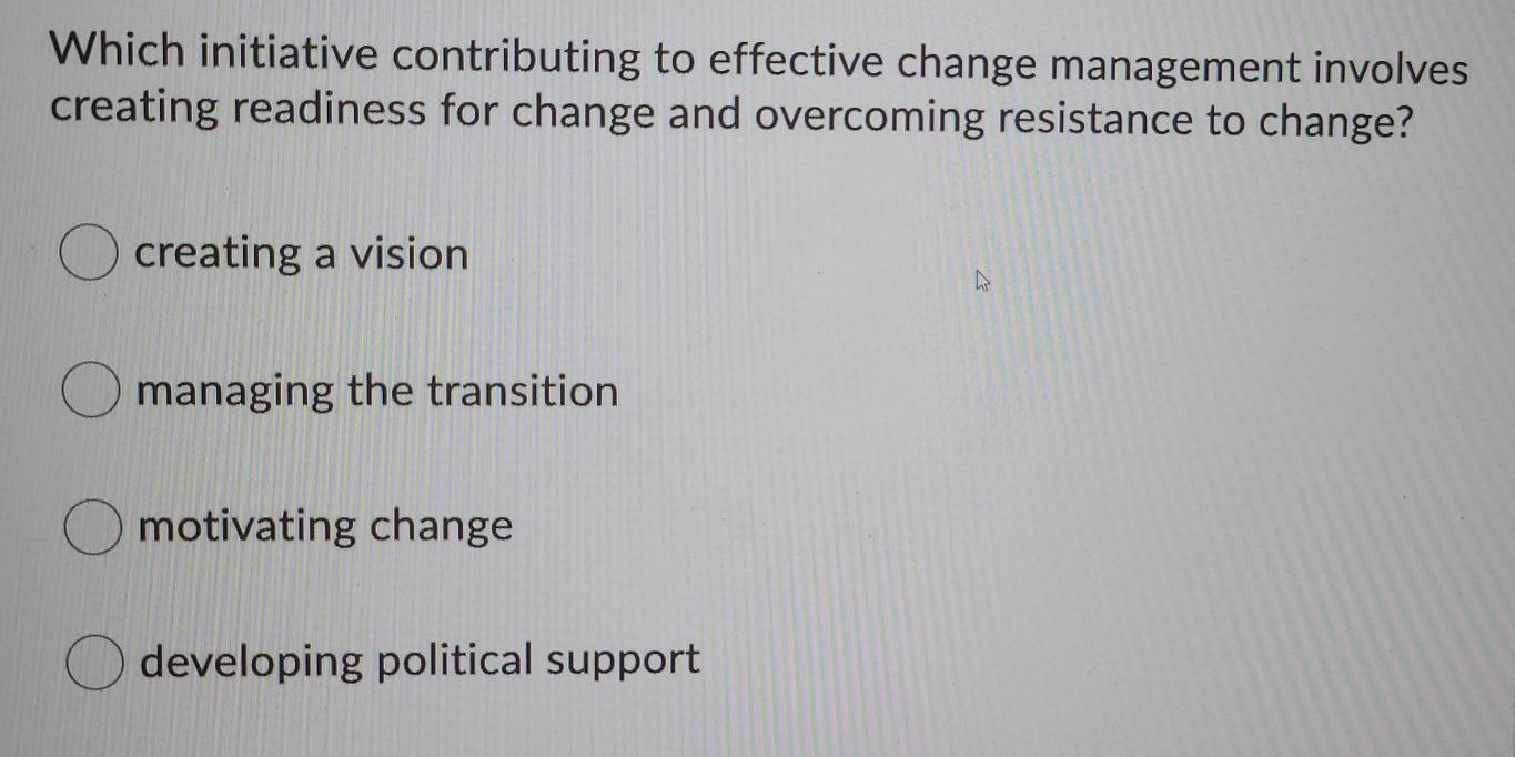 Which initiative contributing to effective change