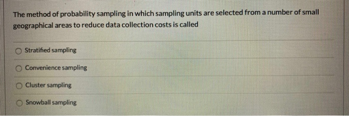 The method of probability sampling in which
