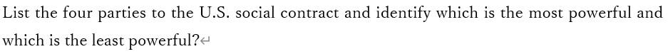 List the four parties to the U.S. social contract