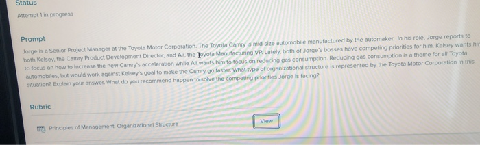 Status Attempt 1 in progress Prompt Jorge is a