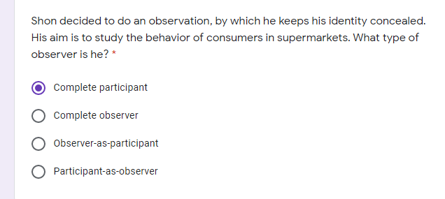 Shon decided to do an observation, by which he