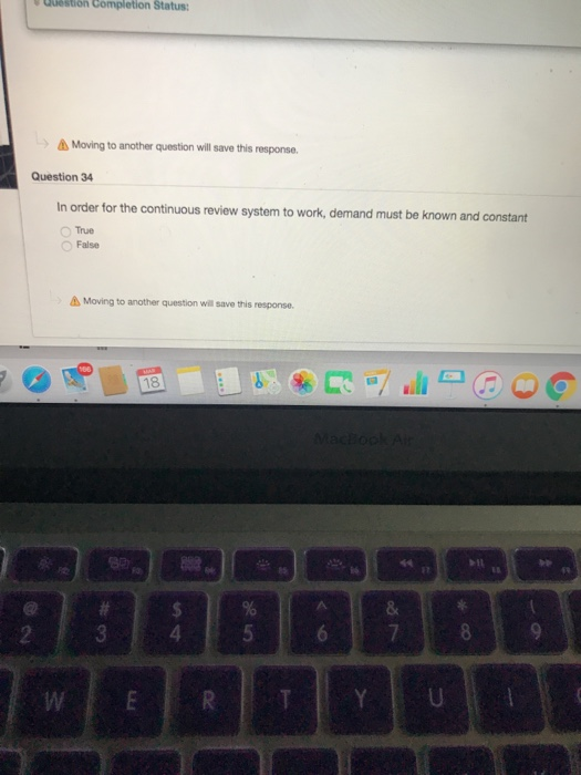 Moving to another question will save this