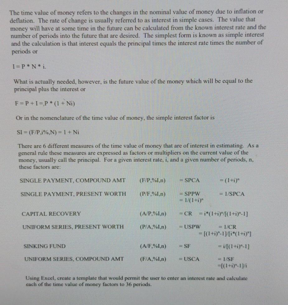 time value of money spreadsheet not sure how to