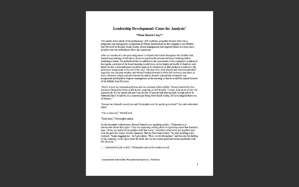 Put yourself in Russels (from the case What