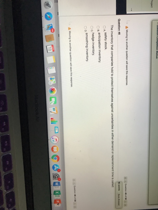 Completion Status: Project > Moving to another