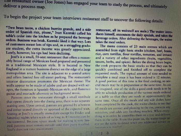 solve the Q3 only The restaurant owner Joe Jones)