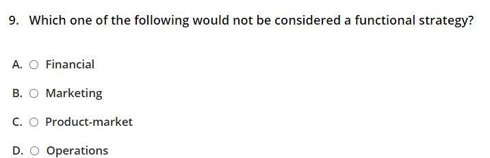 9. Which one of the following would not be