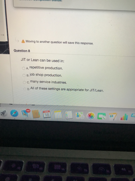 Moving to another question will save this