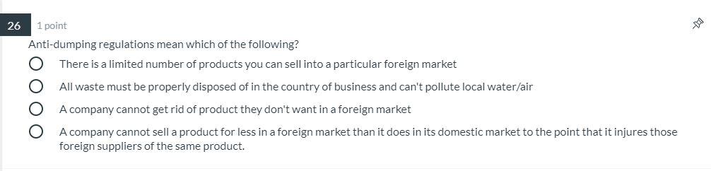 23 1 point When the US imposes tariffs on on the