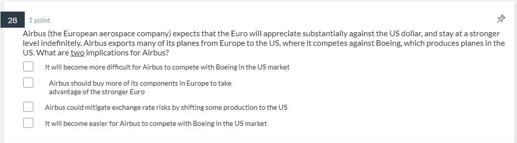 23 1 point When the US imposes tariffs on on the