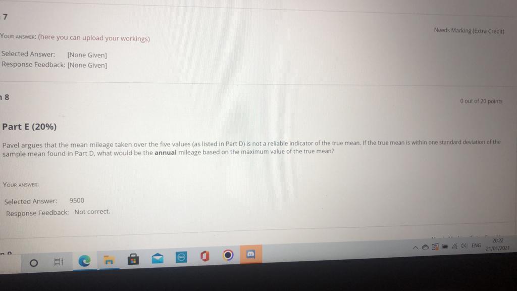 7 Needs Marking (Extra Credit) YOUR ANSWER: (here