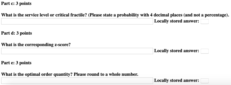 Question 3: T-shirts Problem (see Newsvendor