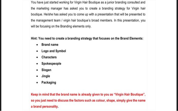 please assist Case Study of Virgin Hair Boutique