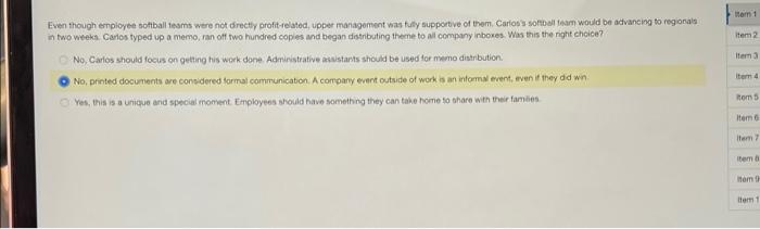 om 1 Item 2 Item Even though employee softball