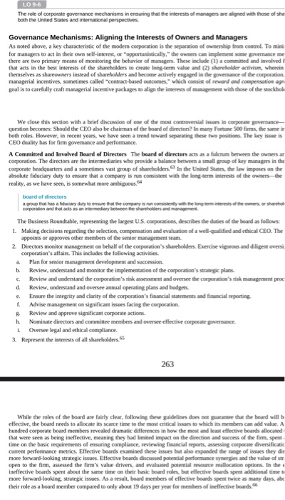 Discuss corporate governance mechanisms available