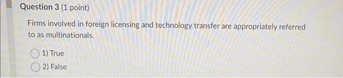 Firms involved in foreign licensing and