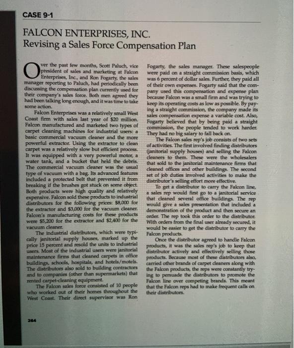 CASE 9-1 FALCON ENTERPRISES, INC. Revising a