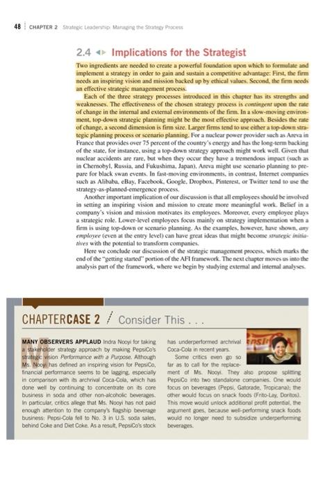CHAPTERCASE 2 / PepsiCo's Indra Nooyi: