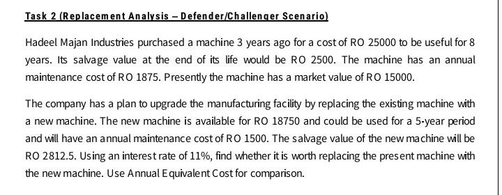 need help in urgent. plz help Task 2 (Replacement