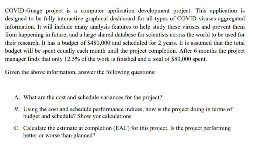 Using Microsoft Project programm COVID-Guage