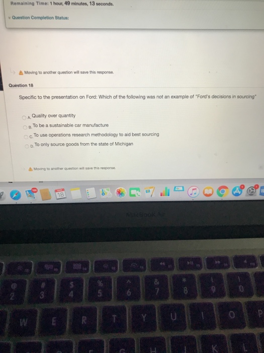 w seconds Question Completion Status: Moving to