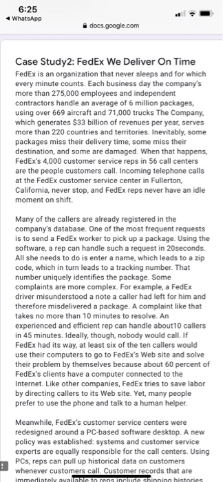 6:25 WhatsApp docs.google.com Case Study1: Why