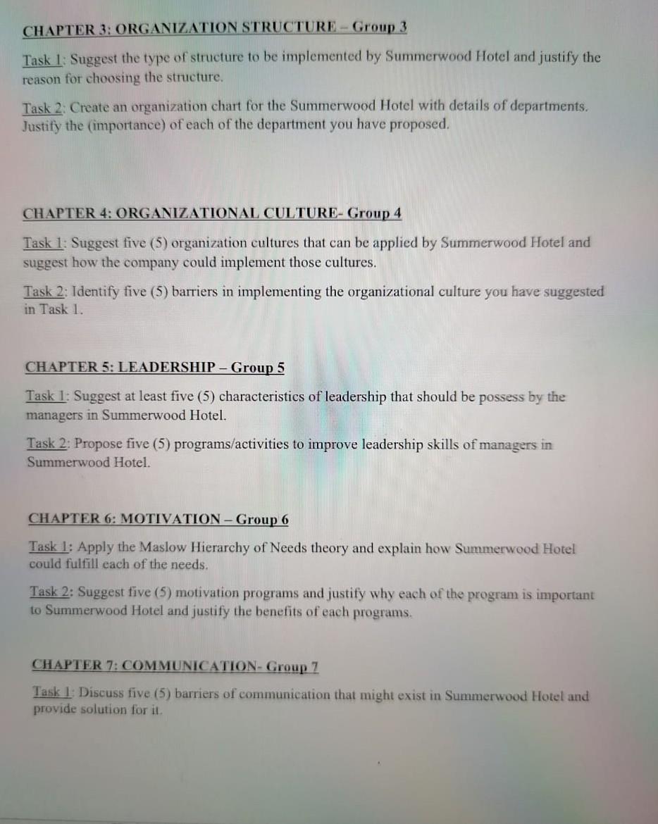 CHAPTER 3: ORGANIZATION STRUCTURE-Group 3 Task 1: