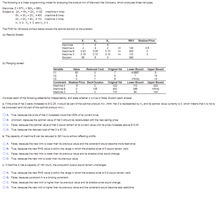 undefined The following is a linear programming