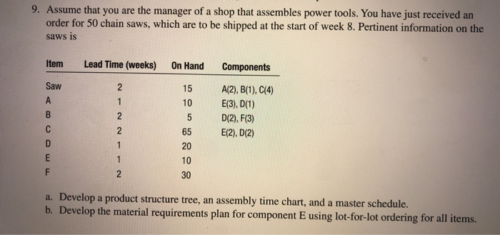 answer both A and B 9. Assume that you are the