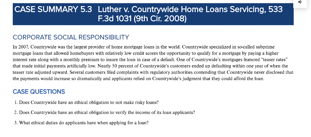 answer the case questions D CASE SUMMARY 5.3