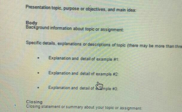Informative speech outline on international