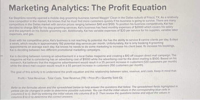Marketing Analytics: The Profit Equation Kai