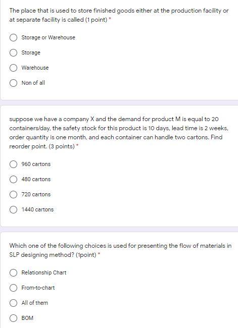 The place that is used to store finished goods