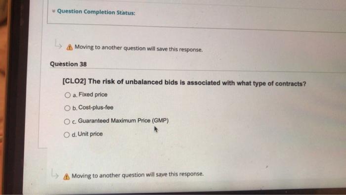 Question Completion Status: A Moving to another