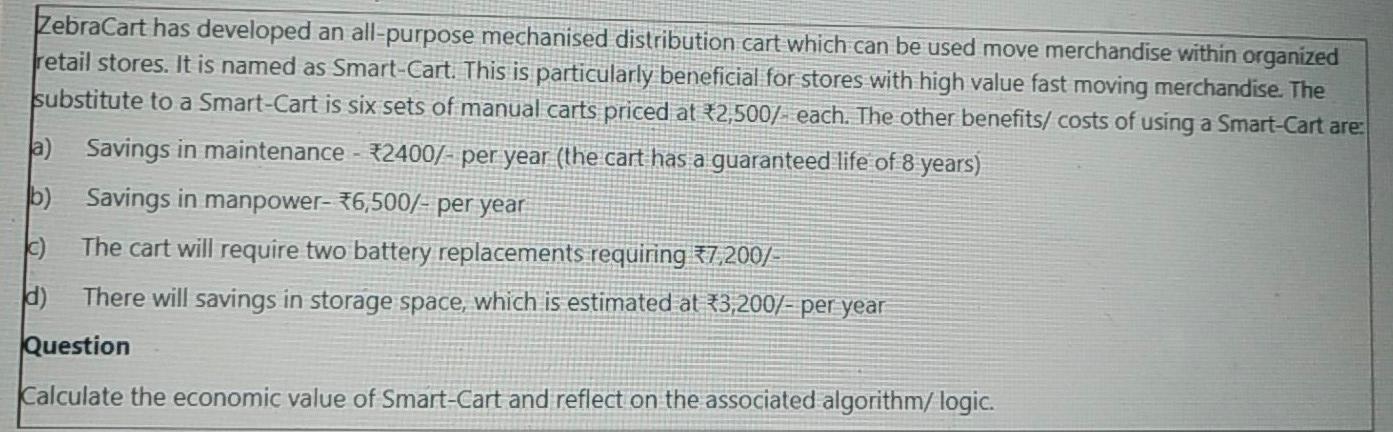 ZebraCart has developed an all-purpose mechanised
