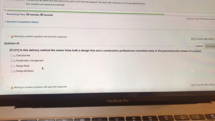 Question Completion Status: A Moving to another