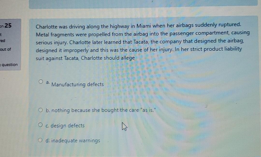 on 25 t ed Charlotte was driving along the