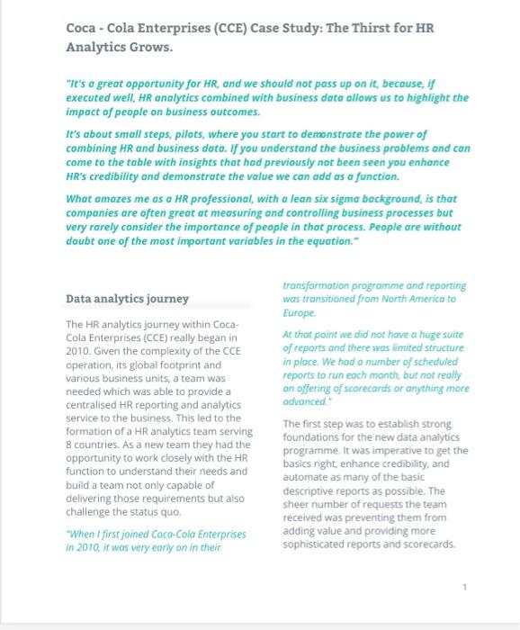 Coca-Cola Enterprises (CCE) Case Study: The