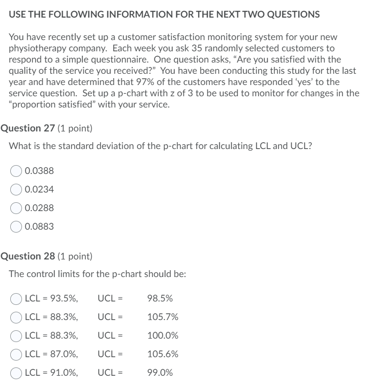 USE THE FOLLOWING INFORMATION FOR THE NEXT TWO