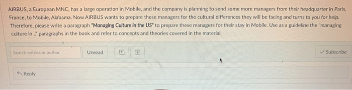 AIRBUS, a European MNC, has a large operation in