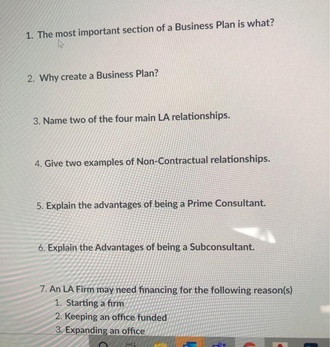 1. The most important section of a Business Plan