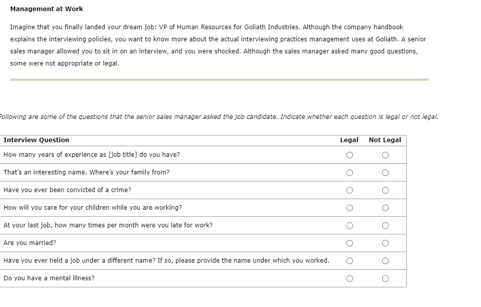 Management at Work Imagine that you finally