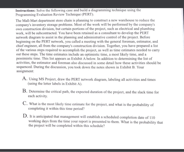 Instructions: Solve the following case and build