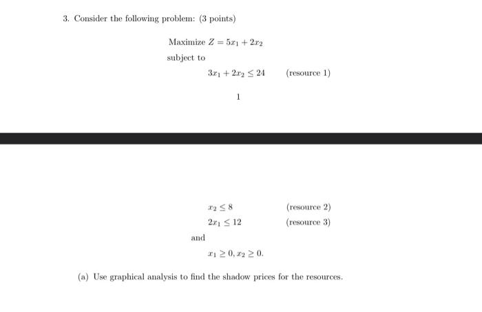 3. Consider the following problem: ( 3 points)