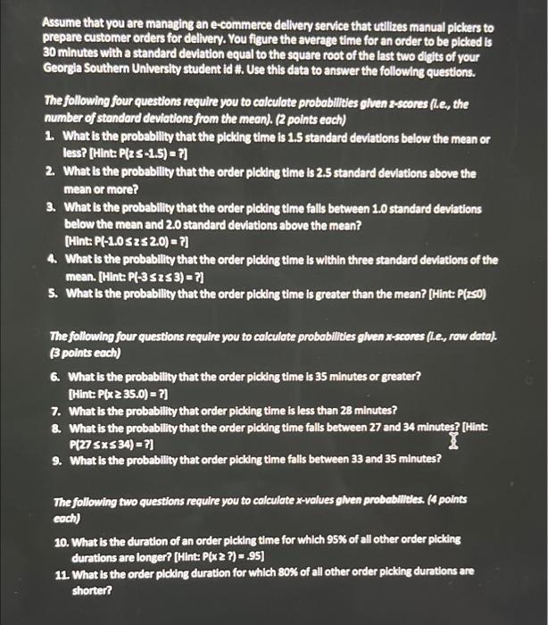 NORMAL DISTRIBUTION HOMEWORK ASSIGNMENT