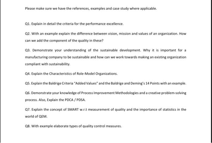 Please make sure we have the references, examples