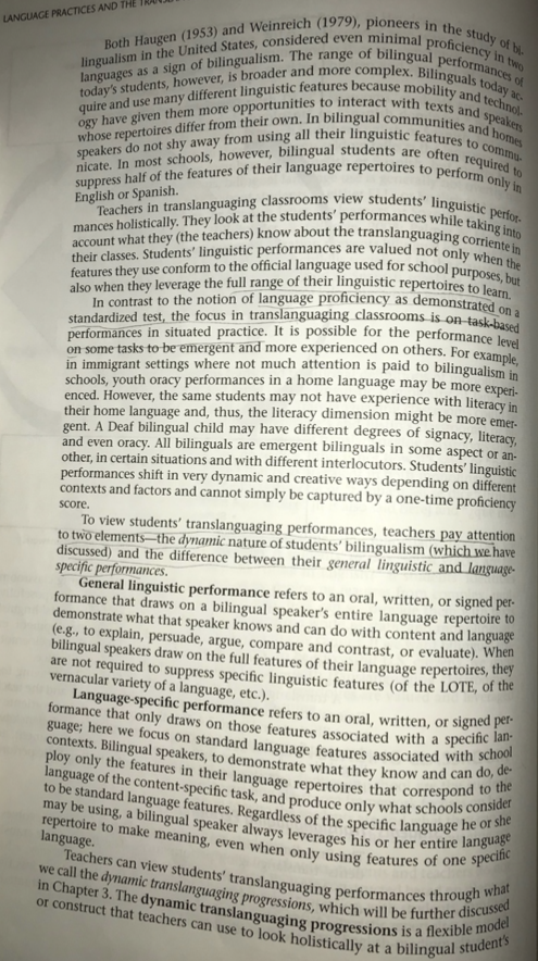 Question: Define the translanguage corriente,
