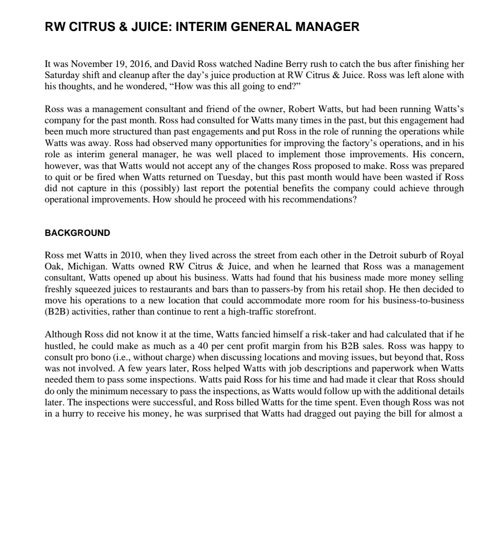 I need Introduction abou this case RW CITRUS &